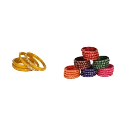 SOMIL Women 28 Pieces Stones Studded Glass Bangles-image-89