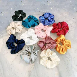 SAMYAK Women Set Of 36 Silk Fabric Ponytail Holders image 2