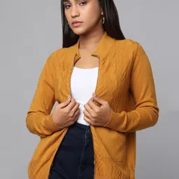 Tamiska By Narendra Kumar Women Self Design Long Sleeves Cardigan-image-52