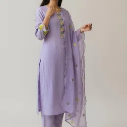 Errabelly Women Embroidered Kurta with Palazzos & With Dupatta image 2