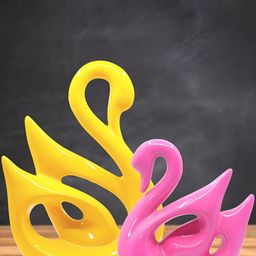 Aura Yellow & Pink 2 Pieces Swam Figurine Showpieces-picture-45