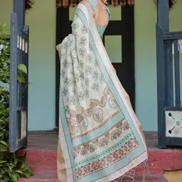 MAHARANI COUTURE Ethnic Motifs Printed Banarasi Saree image 4