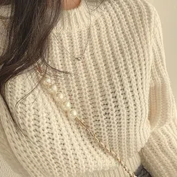 StyleCast Women Cable Knit Round Neck Long Sleeves Pullover image 2