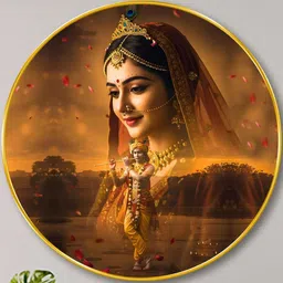 Myntra Elegant Homes Brown Hallway Round Portrait Painting Wall Art 20" x 20"-picture-12