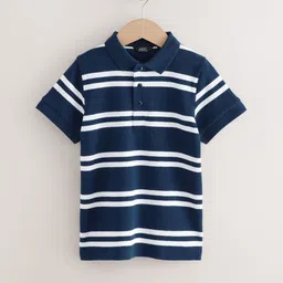 NEXT Boys Striped Polo Collar Pure Cotton T-shirt-picture-28