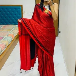RegalDrapes Striped Satin Saree-picture-34
