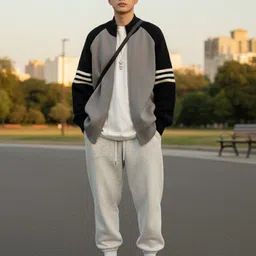 HERE&NOW Men Colourblocked Cardigan-picture-35