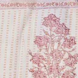 Fabindia Serene Pink & White Floral Window Curtain image 3