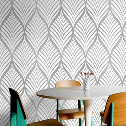 Asian royal White & Grey Printed Waterproof Wallpaper-image-25