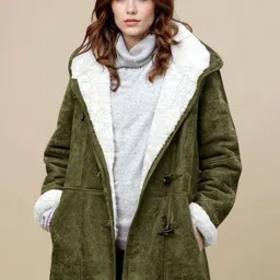Mast & Harbour Hooded Faux Fur Trim Cotton Tailored Jacket-picture-30