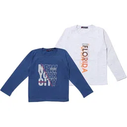 NeuVin Kids Pack of 2 Typography Printed Round Neck T-shirts-picture-16