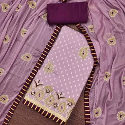 KIMISHA Floral Embroidered Beads And Stones Unstitched Dress Material-picture-24