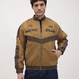 The Roadster Life Co. Typography Printed Stand Collar Bomber Jacket image 3