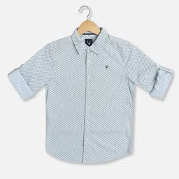 Allen Solly Junior Boys Spread Collar Micro Ditsy Printed Cotton Slim Fit Casual Shirt-picture-43