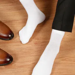 Teakwood Leathers Men Pack Of 3 Pure Cotton Above Ankle Length Socks image 2