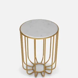trevi furniture Geneva Metal End Table in Gold Finish-picture-10