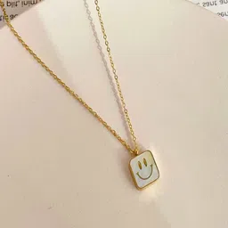 AQUASTREET Unisex 18K Gold Plated SS Antitarnish Smiley Emoji Pendant Necklace-picture-47