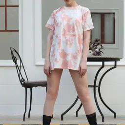 SZN Tie and Dye Round Neck Short Sleeves Tops image 3