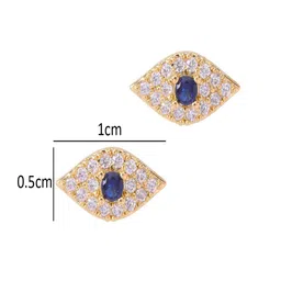 AQUASTREET Set Of 2 18K Gold-Plated Zircon Studded Contemporary Anti Tarnish Studs image 4