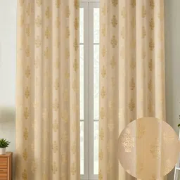 Galaxy Home Decor Cream-Coloured 2 Pieces Printed Room Darkening Door Curtains-picture-23