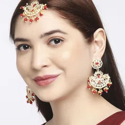 Anouk Kundan-Studded & Beaded Jewellery Set image 4