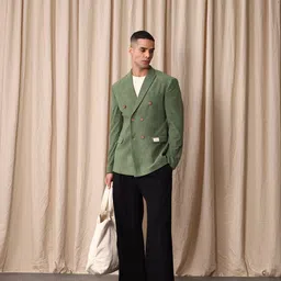 Mr Bowerbird Tailored Fit Notched Lapel Collar Corduroy Double Breasted Blazer image 2