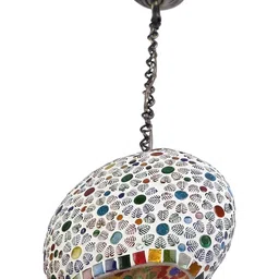 1ST TIME White & Blue Textured Semi-sphere Hanging Ceiling Lamp-picture-23