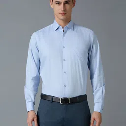 Reid & Taylor Men India Slim Fit Spread Collar Textured Cotton Formal Shirt-picture-27