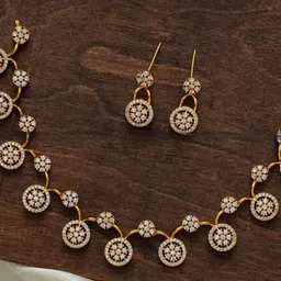 K C JEWELZ Gold-Plated American Diamond Studded Jewellery Set image 2