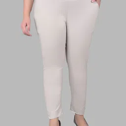 Comfort Lady Women Plus Size Solid Mid-Rise Casual Regular Trouser-image-27