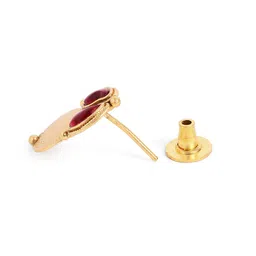 Peora Gold-Plated Ruby-Studded Jewellery Set image 3