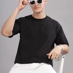 SOLACEACTIVE Graphic Printed Drop-Shoulder Sleeves Relaxed Fit T-shirt image 3