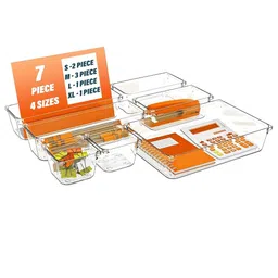 HOMIXO Transparent 7 Pieces Super Strong Multi-Utility Organisers-image-37