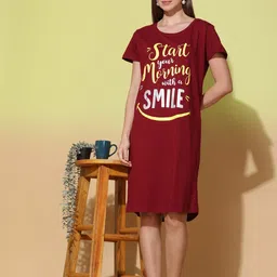 9shines Label Women Pure Cotton Printed Nightdress-image-91