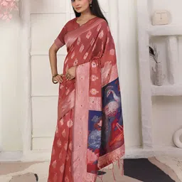 Astita Ethnic Motifs Woven Design Zari Saree image 3