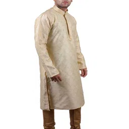Mahadevesh Men Woven Design Kurta with Churidar image 5