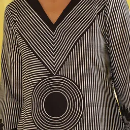 KALINI Women Striped Printed Kurta with Trousers image 5