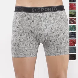 Sporto by Macho Pack Of 10 Printed Combed Cotton Trunks Sporto-M1031_Printed-Long-10-XL-picture-4