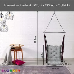 Swingzy Grey & Black Rectangle-Shaped Hammock Swing Chair With Accessories Set image 3