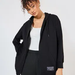 Styli Women Hooded Sweatshirt with Badge Detail-picture-20