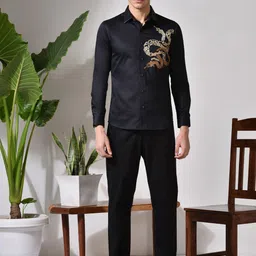 ABKASA Men Classic Slim Fit Opaque Printed Casual Shirt image 5