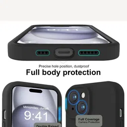 LIRAMARK Solid Printed iPhone 15 Back Case Mobile Accessories image 5