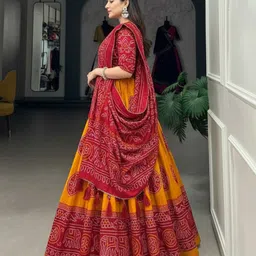ridhisidhiwears Bandhani Semi Stitched Lehenga Choli image 3