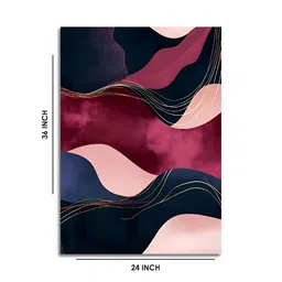 Craftnest creations Pink & Purple Single Piece Canvas Abstract Wall Paintings image 5