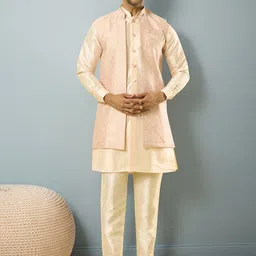 Arihant Rai Sinha Men Woven Design Pure Silk Knee Length Kurta Set image 2