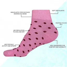 WYSE Women Pack Of 3 Cotton Patterned Ankle-Length Socks image 5