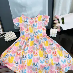 FOREVER FRIDAY Girls Conversational Printed Fit and Flare Knee Length Dress-picture-36
