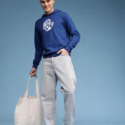 HERE&NOW Typography Printed Pure Cotton Hooded Sweatshirt image 5