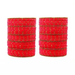 Adiba Fashion Factory Set Of 40 Rose Glass Artificial Stones Bangle-picture-31
