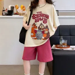 LULU & SKY Girls Printed T-shirt with Shorts image 2